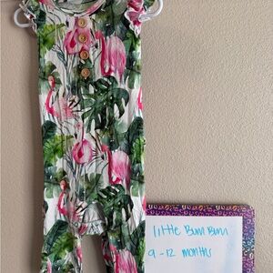 Little Bum Bums Flamingo Print Romper